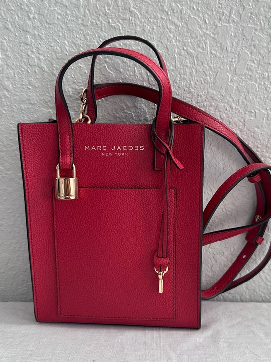Marc Jacobs Handbags - Marc Jacobs Mini Grind Tote Red Pebbled Leather Crossbody Bag Small Open Top